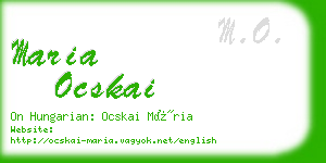 maria ocskai business card